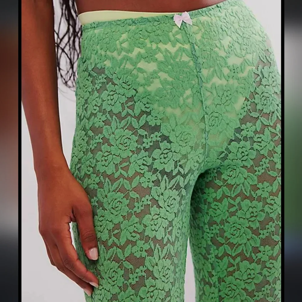 NEW Intimately Free People All Day Lace Capris green M - Picture 5 of 9